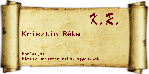 Krisztin Réka névjegykártya